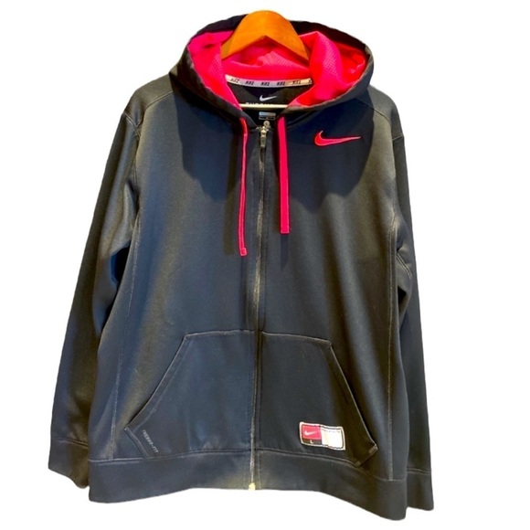 Nike full zip Thermal dry fit Black Hoodie Jacket SZ L - Picture 1 of 6